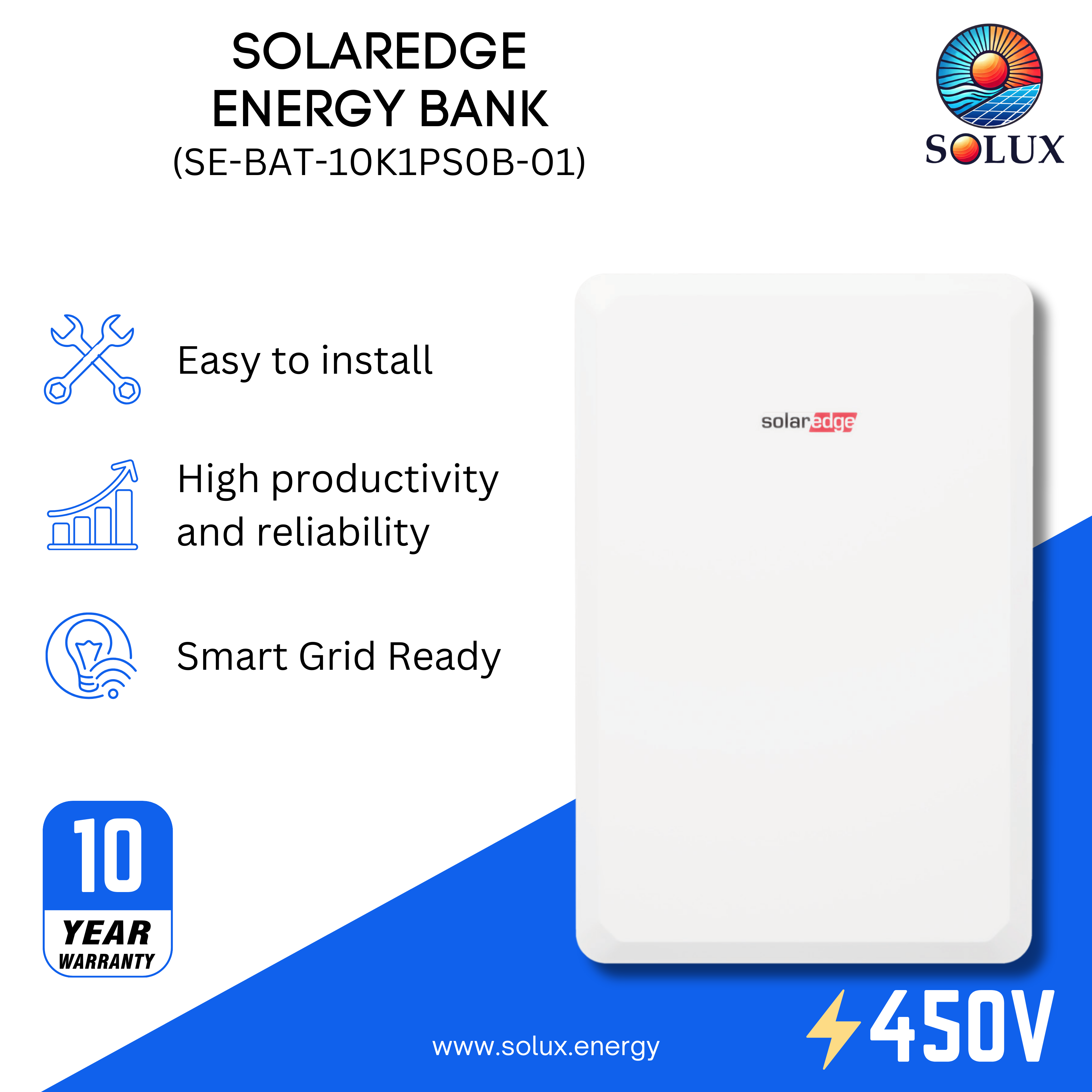 This is an image of SolarEdge Energy Bank 10 kWh Battery